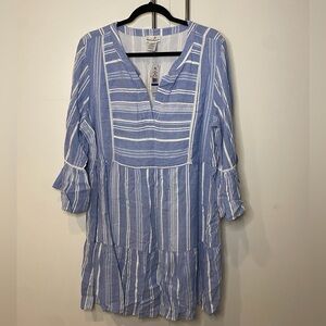 Tommy Bahama Blue and White Striped Tunic
